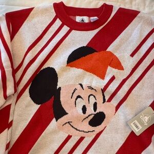 Disney Red and Cream Knit Mickey Sweater
